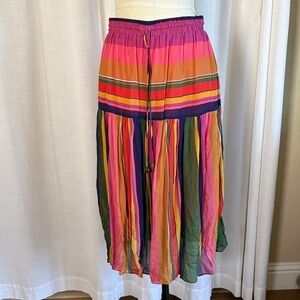 Farm Rio Multi-Color Striped Midi